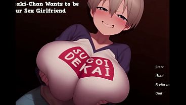 Gamer nerd se follan a Uzaki Chan en su juego hentai