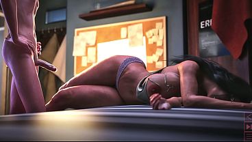 Madrastra de tetas enormes lo seduce en casa vacía